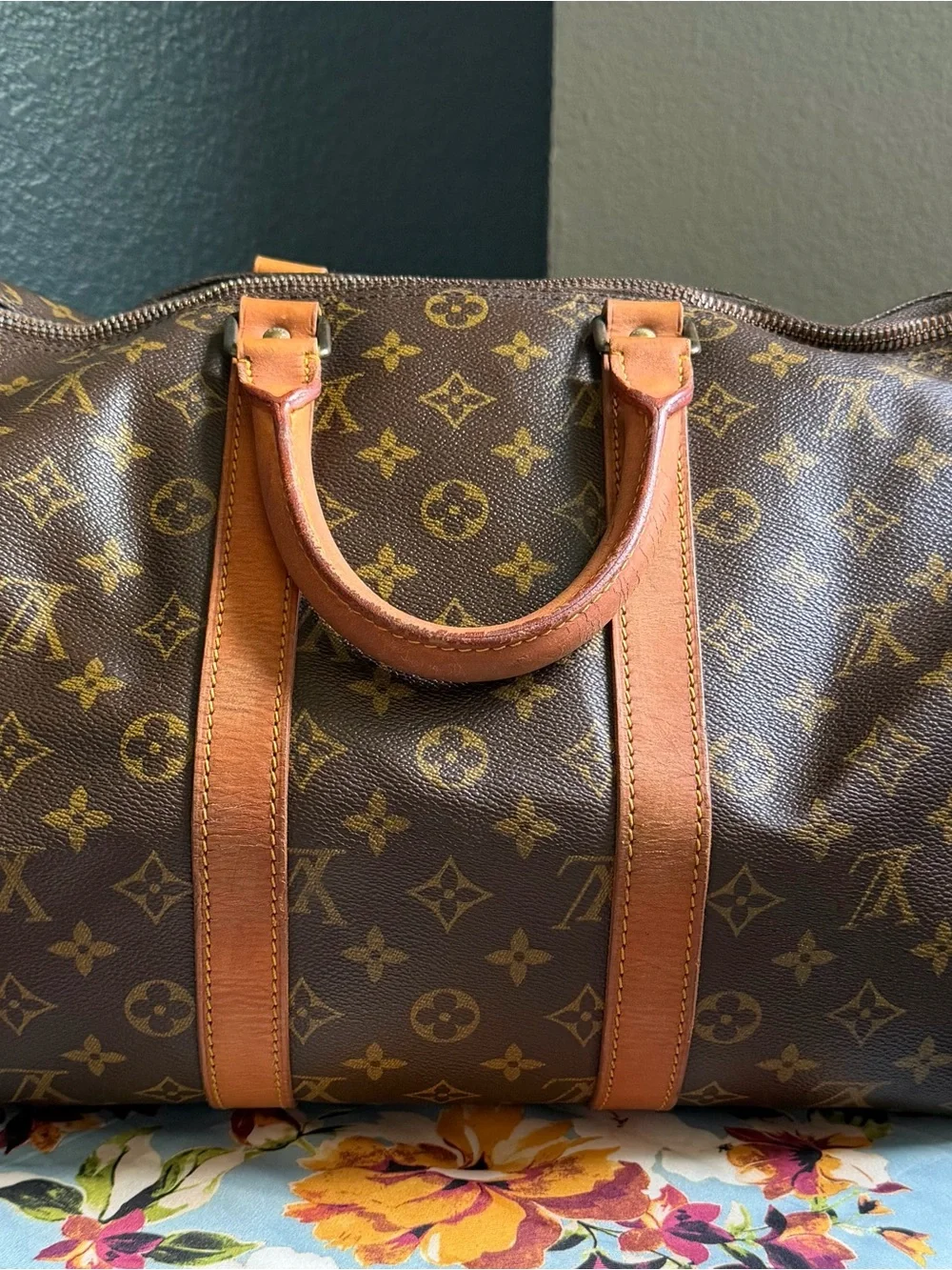 Louis Vuitton Monogram Canvas Keepall-Style 45 Travel Bag in Brown